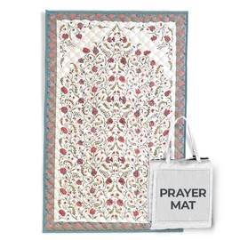 TLC Travel Prayer Mat - Machine Washable, Foldable Islamic Prayer Mats - Portable Prayer Mats, Perfect Eid & Ramadan Islamic Gifts - 100% Soft Cotton Muslim Prayer Mats - Ideal for Men, Women & Kids