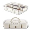 Container for Portable Snack Platters, Divided Serving Tray with Lid
