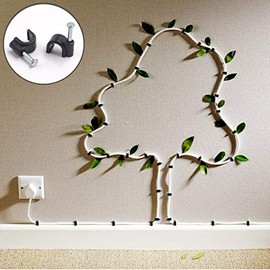 Clip de Cable 400 Piezas de Clips de Cable de Plstico Premium - Gestin de Cables RG6, RG59, CAT5, CAT6, RJ45-4 Tamaos (67810 mm) - Negro              