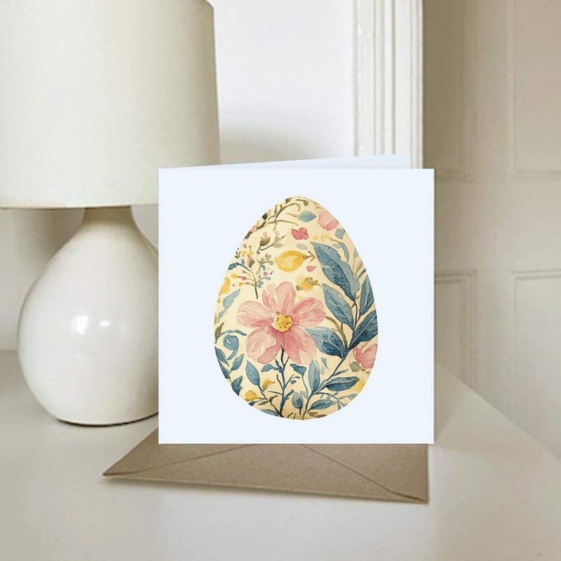 'Floral Easter Egg' Blank Greeting Card (GC00075683)