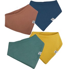 Darling & Co. Bandana Bibs, Premium 3 Layer Drool Bibs for Baby, Boys, Girls, and Special Needs little ones, The Colors Set 4 Pack