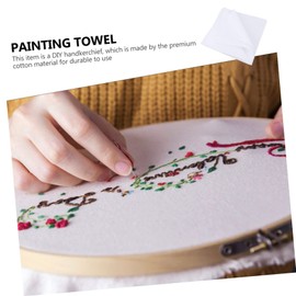 TEHAUX 12pcs Diy Tie-dye Pure Cotton Handkerchiefs Blank White Square Towels for Painting and Creative Projects Breathable and Material for Versatile Use