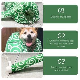 WAYUTO Flexible Pet Drying Bag with Drawstring Dog Hair Drying Bag Puppy Hair Dryer Box Dog Dryer Bag for Home, Bathroom and Pet Shop Use M