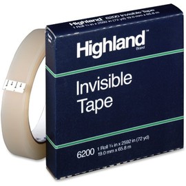 Highland Transparent Tape, 1 Roll, 3/4 in x 72 yd (6200)
