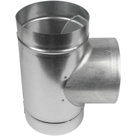 6" Inch T-Shape Ducting Splitter - 90 Degree Galvanized Steel 3-Way Dust Collection Fitting - Branches for Exhaust Fan - Ducting Adapter - Duct Hose Connector