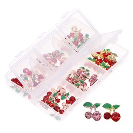 Healeved 120pcs Cherry Nail Charms Rhinestones Nail for for Crafting Parties Special Occasions