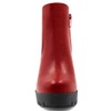 Allegra K Women Chunky High Heel Platform Zipper Red Chelsea