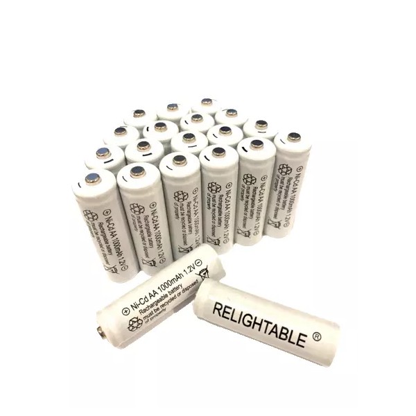 RELIGHTABLE 20-PCS AA 1000mAh 1.2V Rechargeable Relightable NiCd Ni-Cd Batteries