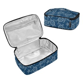 Sletend Sea Turtle Starfish Small Lunch Bag Little Insulated Lunch Box for Women Men ​Mini Kids Lunchbag Snack Container Portable Cooler Bag