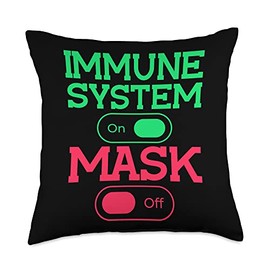 Complex Network Of Cells Or Healthy Body Lover Immune System On Mask Off Protection Body Organs Throw Pillow, 18x18, Multicolor
