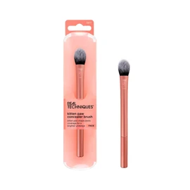 REAL TECHNIQUES Real Techniques Brightening Concealer Makeup Brush, Kitten Paw Brush Fits Under Eyes, Conceal Dark Circles, Eye Cream, Primer and Brightener, Cover Imperfections, RT 242 Brush, Cruelty-Free, 1 Count