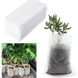 100 bolsas biodegradables para vivero, germinación, siembra de jardín, cultivo, macetas de tela para interior
