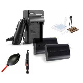 2-Pack of LP-E6N Batteries and Battery Charger for Canon EOS R, 90D, 60D, 70D, 80D, 5D II, III, IV, 6D, 7D, 7D Mark II, XC10, XC15 Cameras, Included Dust Blower and 7 PCS Cleaning kit