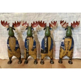 BSA Rustic 13" Tall Repurposed Reclaimed Scrap Metal Moose Statue Home Farm Garden