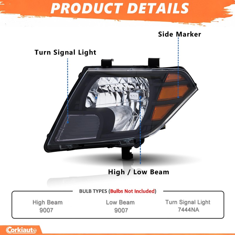 Headlights Assembly Compatible with 2009-2021 Nissan Frontier S SL SV