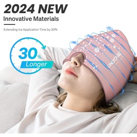 ONLYCARE Pink Therapeutic Thermal Compress Cap for Migraine Relief Hot Cold Therapy