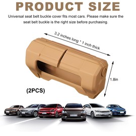 Wevdn 2 PCS Car Seat Belt Buckle Covers, Anti-Scratch Silicone Car Seatbelt Buckle Protector, 7 Color fashion Seat Belt Clips Cover Protector for Car Safety, Car Accessories (Brown)