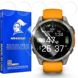 ArmorSuit 6 Pack for Garmin Fenix 7/7 Pro 47mm Solar/Sapphire Solar/Fenix E 47mm Screen Protector MilitaryShield HD Clear Film - Made in USA