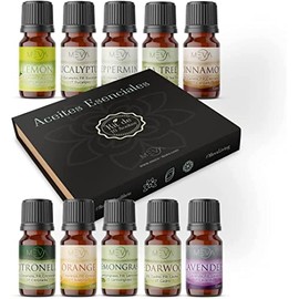 MEVA kit de 10 aceites aromaterapia difusor de aromas humificador spa ambientador esencias