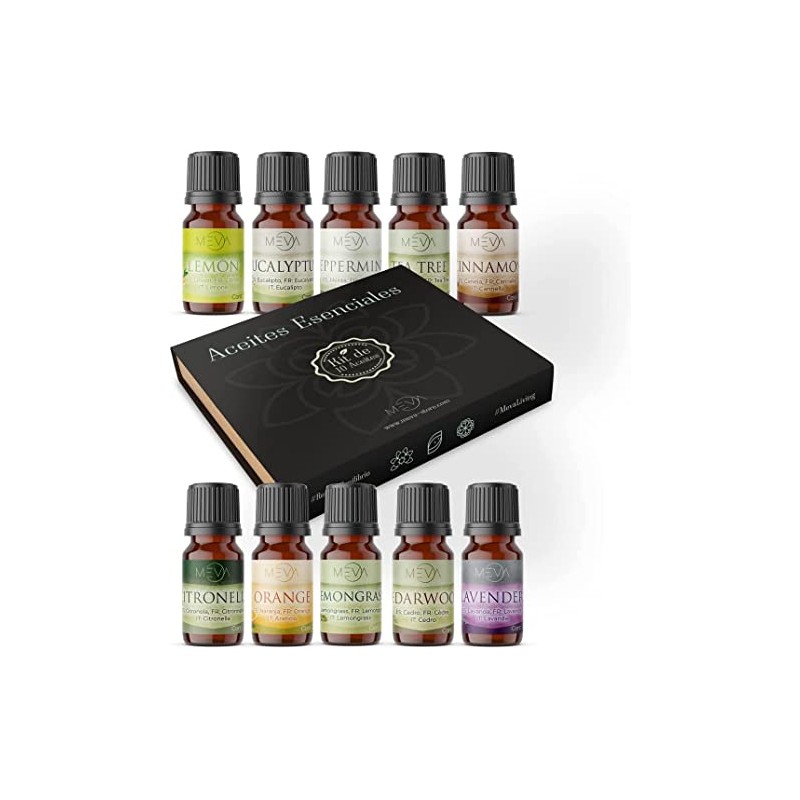 MEVA kit de 10 aceites aromaterapia difusor de aromas humificador