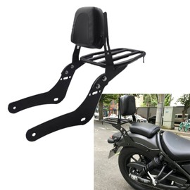 MOJINLI Motorcycle Sissy Bar for honda rebel 300 500 Rebel 300 500 backrest Passenger Rear Backrest with Luggage Rack Replacement for Honda CMX500 Rebel CMX 300 CMX 500 (2017-2024)