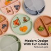 KeaBabies Suction Plates with Lids for Baby, 3pk 100% Silicone