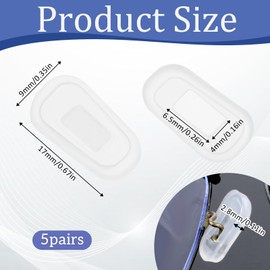5 Pairs of Eyeglasses Nose Pads,Soft and Comfortable Silicone Nose Pads for Eyeglasses,Eyeglass Nose Pads Anti Slip for Repair