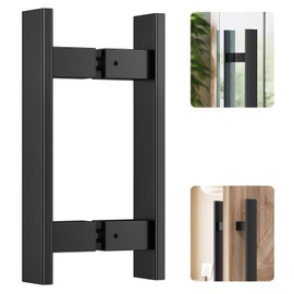 Ranbo 12" Door Pull Handle, 1.2mm 304 Stainless Steel, Matte Black