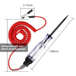 Linkstyle 2PCS Test Light, 3V-48V Digital LED Circuit Tester with Voltage Display, Auto Bidirectional Electrical Voltage Tester with Extended Spring Wire & Probe