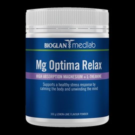 Bioglan Medlab Mg Optima Relax Lemon-Lime Powder 300g