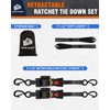 METOWARE Retractable Ratchet Straps (2-Pack) - 1 in x 10