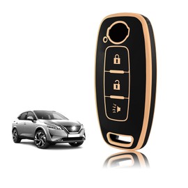 TOOMUME Key Case TPU Car Key Case Fits Nissan Qashqai J12 Juke F16 X-Trail T33 Airya B6 B8 B9 Micra Altima Teana Murano Kicks, Key Cover Protection Key Case - Horn