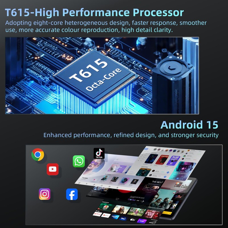 Android 15 Tablet 10 inch,24GB RAM 128 ROM,Tablets with Keyboard