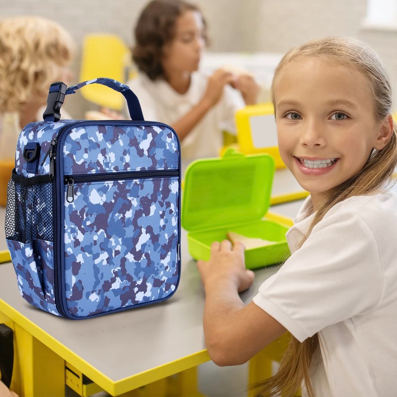 Maidyna Kids Lunch Bag, Reusable Lunch Bag with Adjustable Strap,