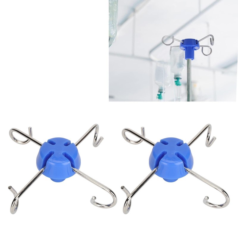 2PCS IV Pole Hooks Metal Infusion Stand Hook Drip Bag