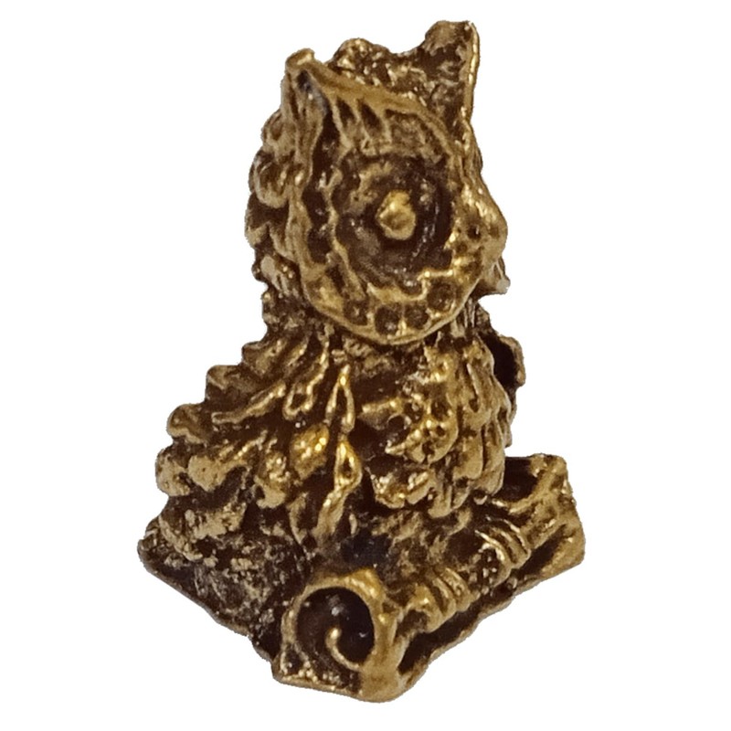 Purpledip Rare Miniature Brass Figurine Owl: Collectible Showpiece Statue With