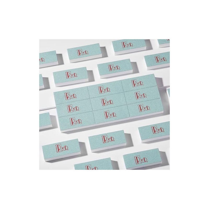 RED Dual-Sided Nail Buffer Block - 2-in-1 Grit Shine Files