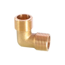 Threaded Fittings Brass Pipe, 90 Degree Connections Brass Hose Barb Fitting, BSP Male Thread Pipe Oil Gas Elbow Fitting Coupling 3/8 Inch Male Thread x 3/8 Inch Male Thread