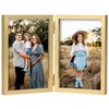 AVEAX Double 10x15 Photo Frame Folding Wooden Picture Frame with