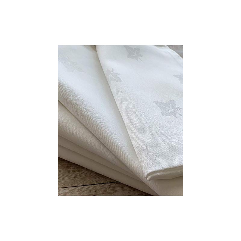 Napkin Ivy Leaf White - 100% Egyptian Cotton - 45x45cm