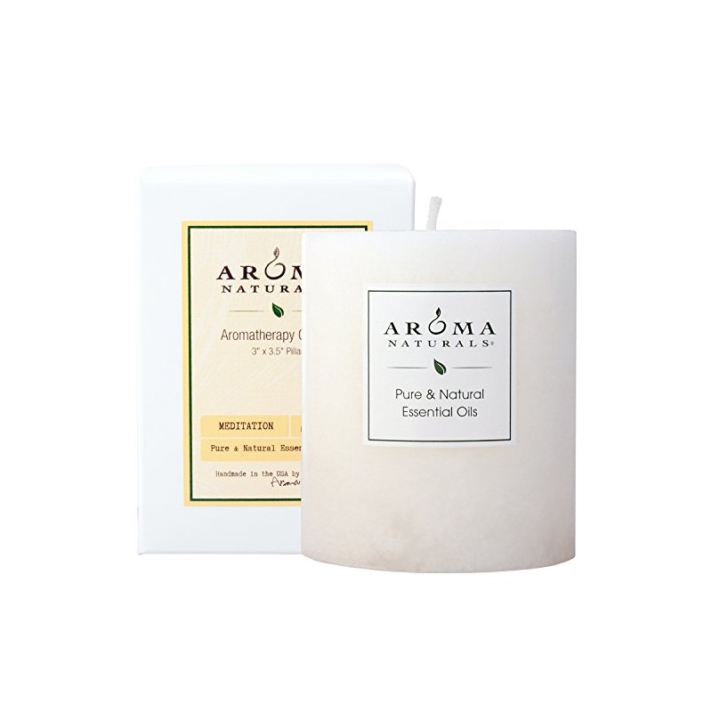 Aroma Naturals Patchouli and Frankincense Essential Oil White Scented Pillar