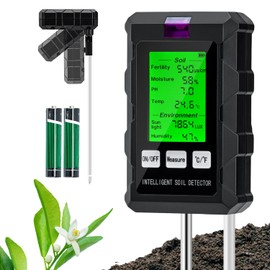Wigearss 6-in-1 Soil Meter pH Moisture Temperature Light Soil Tester
