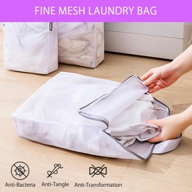 DAWRIS 2 Pcs Travel Laundry Bags, Fine Mesh Laundry Bags Hanging Laundry Bag Travel Washing Nets Laundry Bags, Large Laundry Bags with Zips, Delicate Laundry Net Bag for Home Dorm Hotel Travel Use