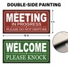 Double-Sided Office Door Hanger Sign, Acrylic Welcome Please Come In,