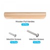 sourcing map Wood Pull Handles, 6" 6Pcs Wooden Drawer Unfinished