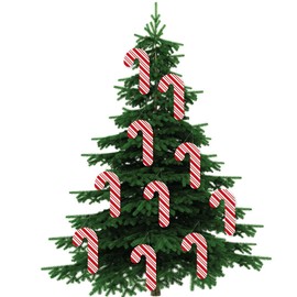 Big Dot of Happiness Hanging Candy Cane - Outdoor Hanging Decor - Holiday and Christmas Party Decorations - 10 Pieces