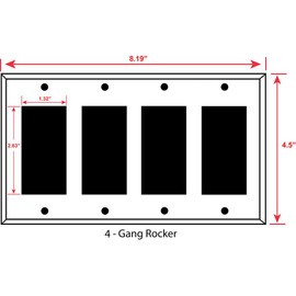 Art Plates - 4-Gang Rocker/Decora/GFCI Switch Plate - Motorcycle Helmets