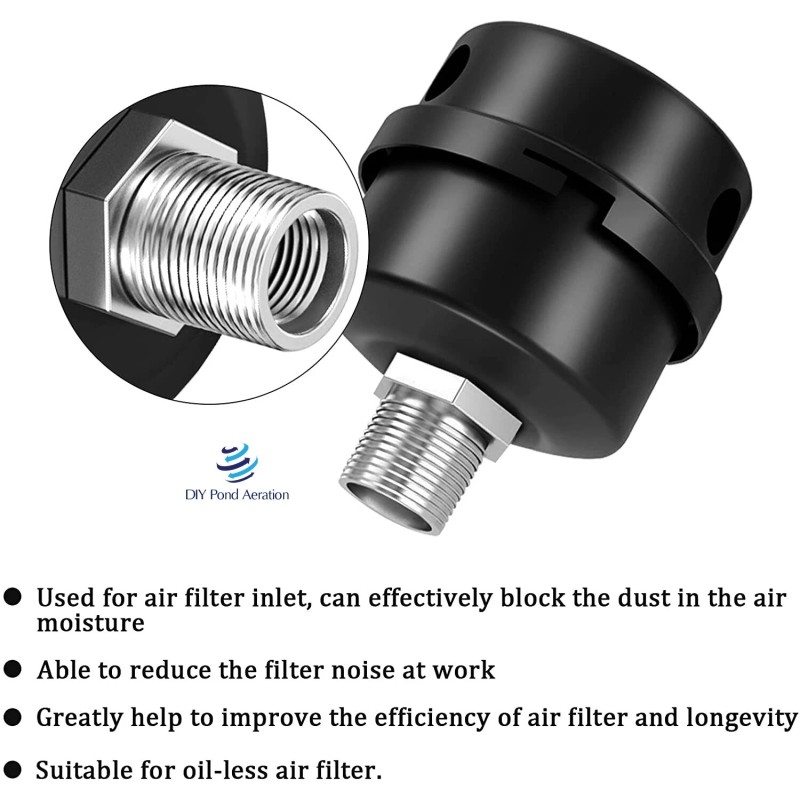 DIY Pond Aeration 3 PACK Pond Aeration Compressor Intake Muffler