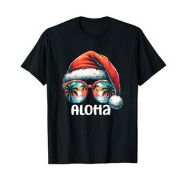 Lustige hawaiianische Weihnachts-Aloha, tropische Weihnachtsmann-Strandstimmung T-Shirt