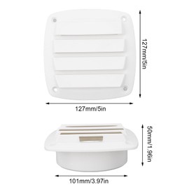 2Pcs Boat Louvered Vents, 5 Inch Nylon Marine Air Grille Vent Cover, Suitable for Yacht Rv Caravans Home